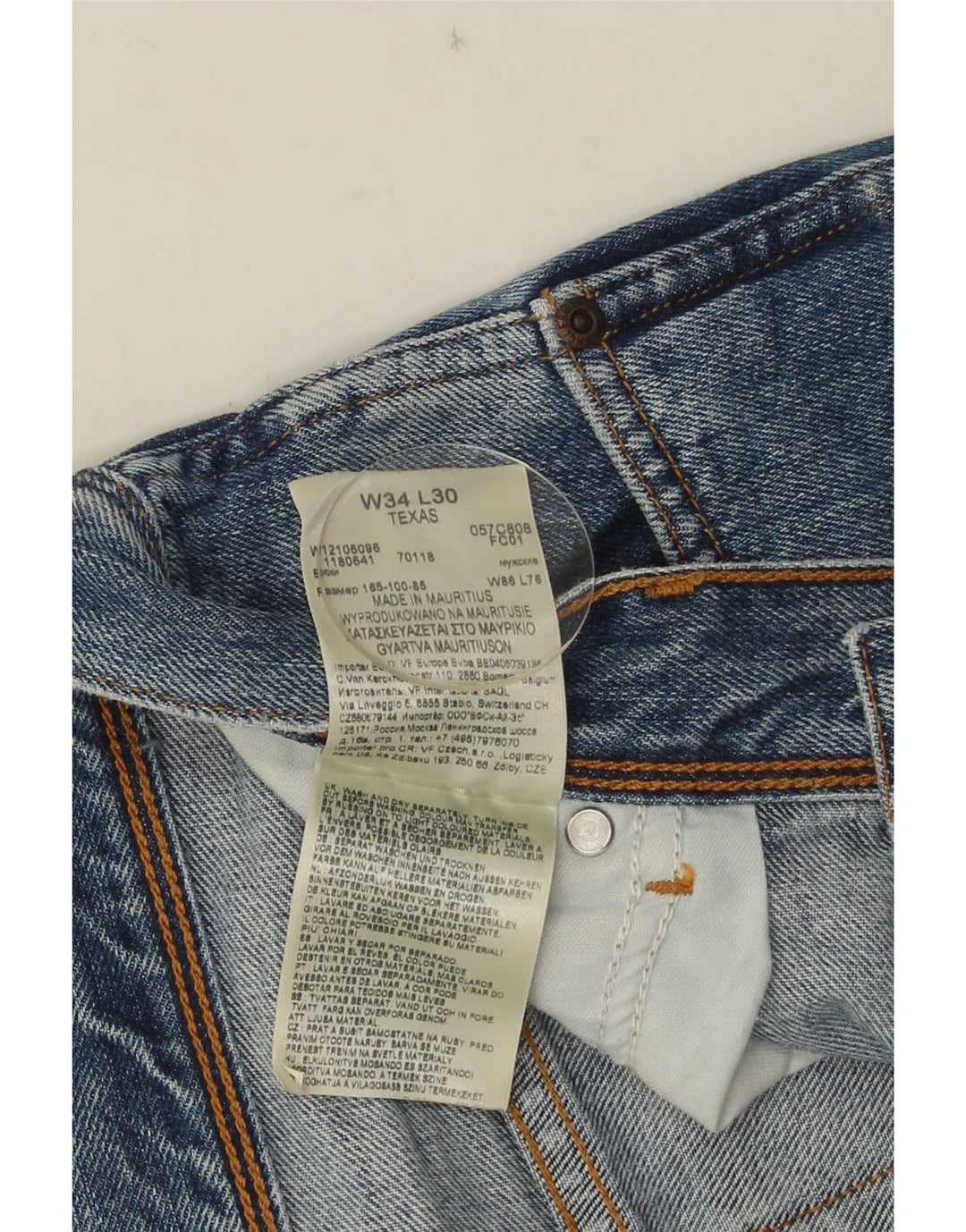 Wrangler Herre Texas Straight Jeans W34 L30 Blå Bomuld
