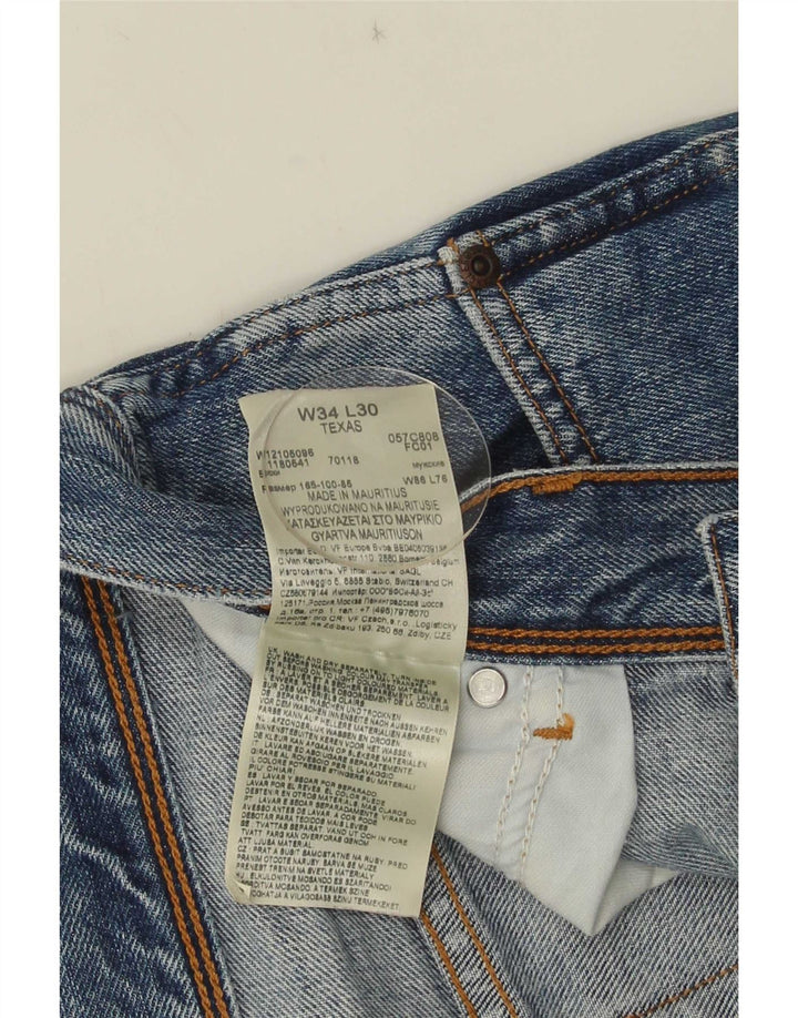 Wrangler Herre Texas Straight Jeans W34 L30 Blå Bomuld
