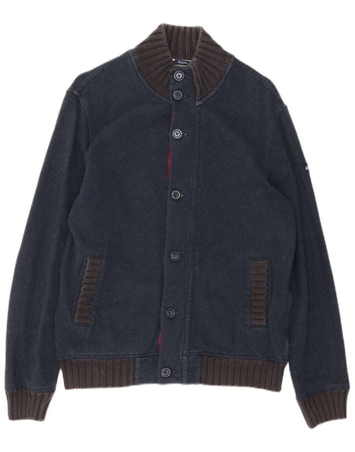 Armani Jeans Herre Cardigan Sweater Stor Marineblå Bomuld
