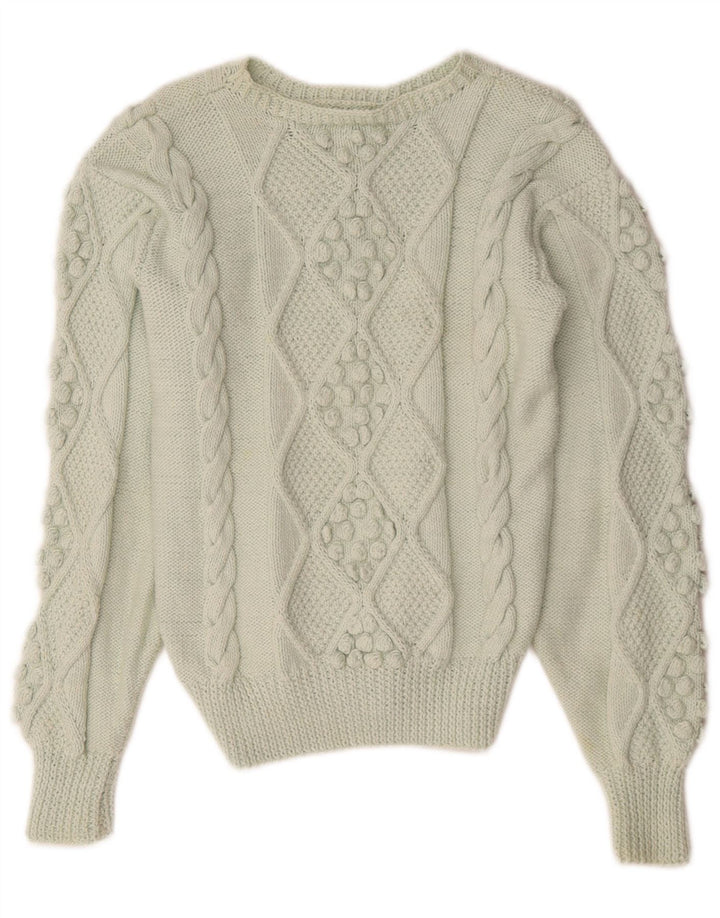 Vintage Dame Boat Neck Jumper Sweater UK 14 Medium Green