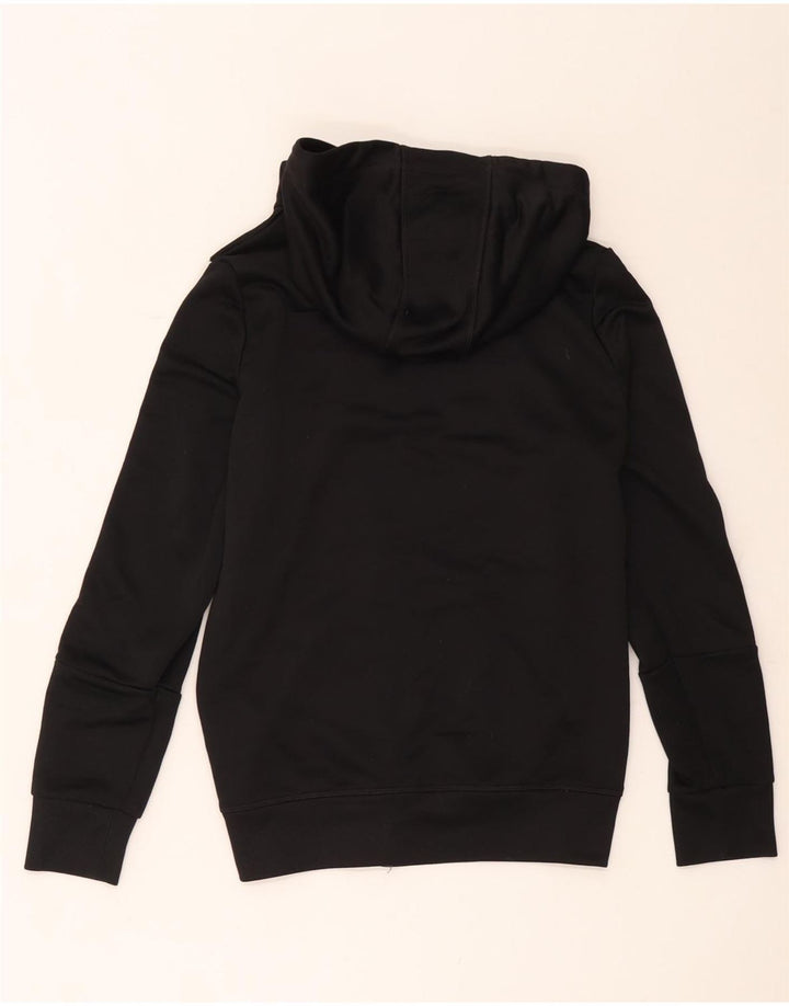 Adidas Dame Grafisk Hættetrøje Sweater UK 12 Medium Sort Polyester