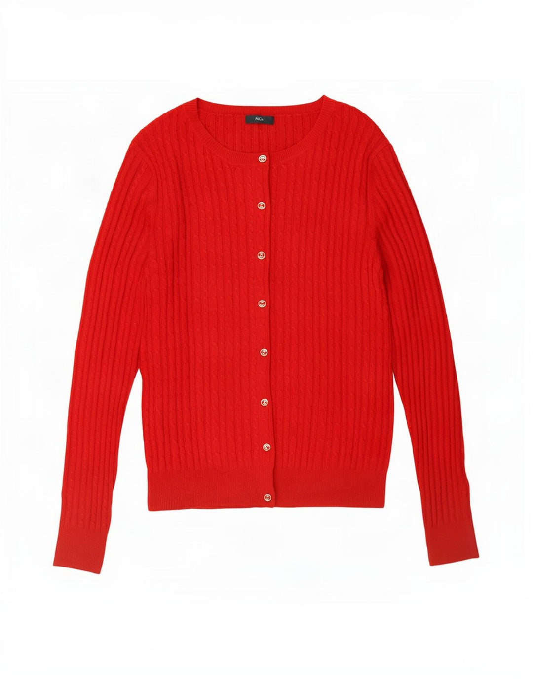 M&Co Dame Cardigan Sweater UK 14 Medium Rød Akryl