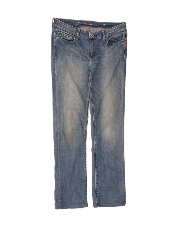 LEVI'S Womens Slight Curve Mid Rise Straight Jeans W29 L32 Blue Cotton Vintage Levi's and Second-Hand Levi's from Messina Hembry 