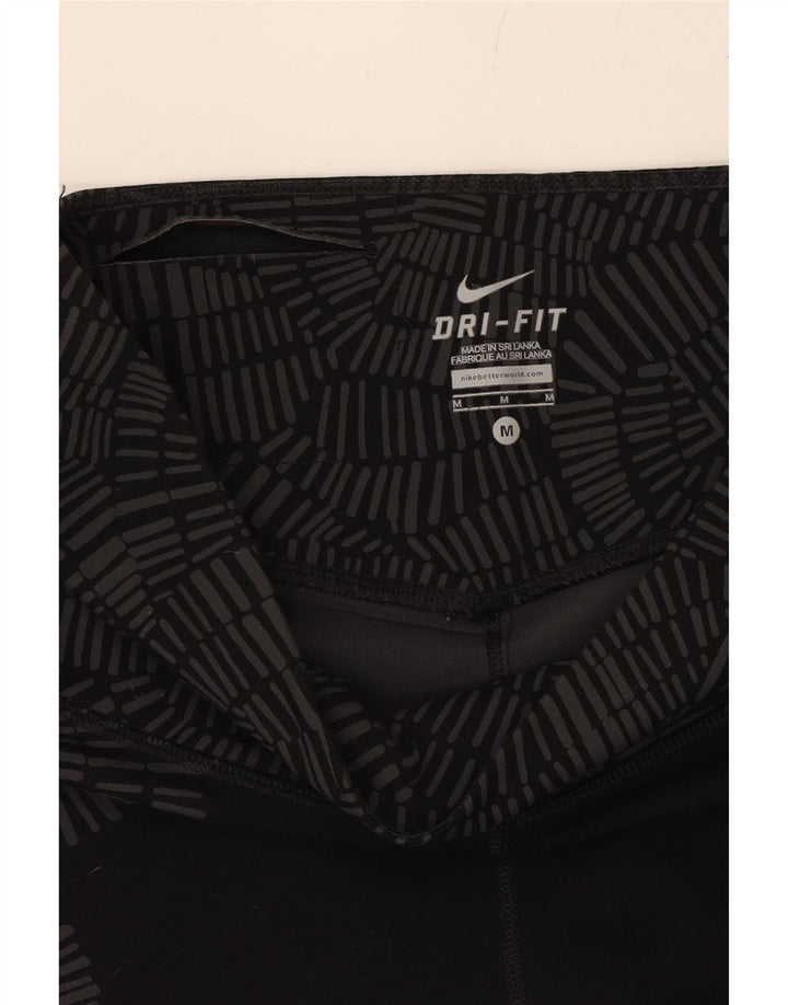 NIKE Womens Dri Fit Abstract Pattern Capri Leggings UK 14 Medium  Black Vintage Nike and Second-Hand Nike from Messina Hembry 
