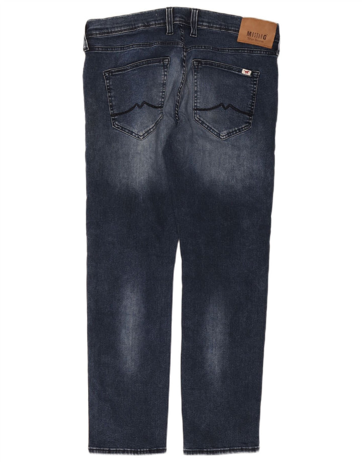MUSTANG Oregon Tapered Jeans til kvinder W34 L30 Marineblå bomuld