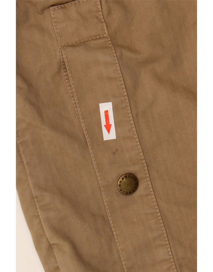 Barbour Herre Hooded Parka Jacket UK 38 Medium Beige Bomuld