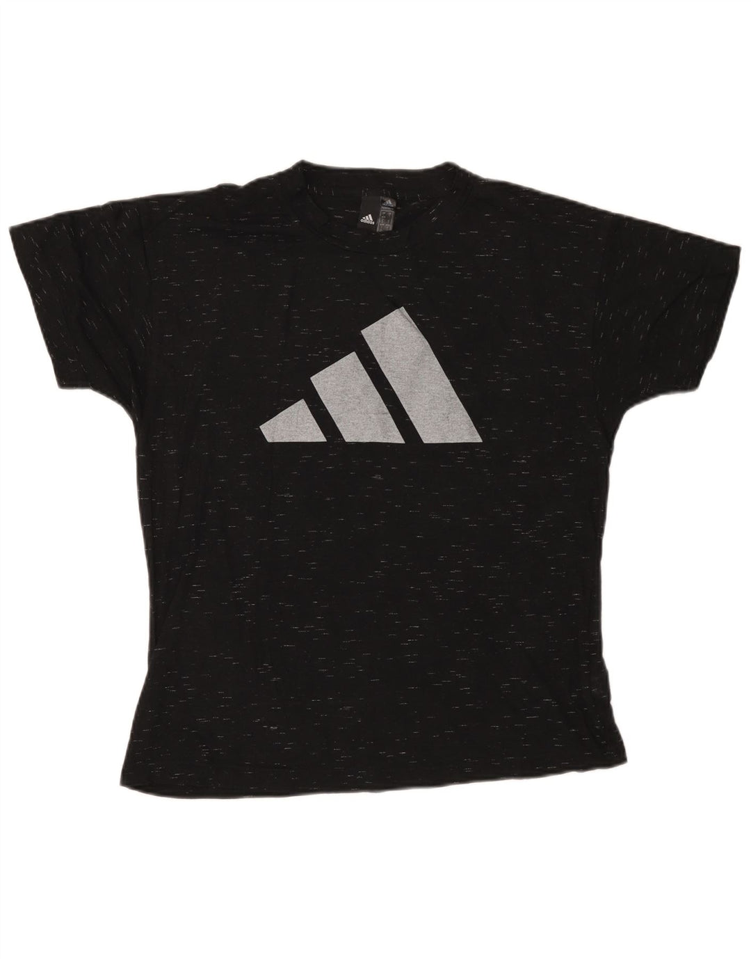 Adidas Dame Grafisk T-Shirt Top UK 14 Stor sort Flecked Polyester