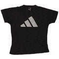 Adidas Dame Grafisk T-Shirt Top UK 14 Stor sort Flecked Polyester