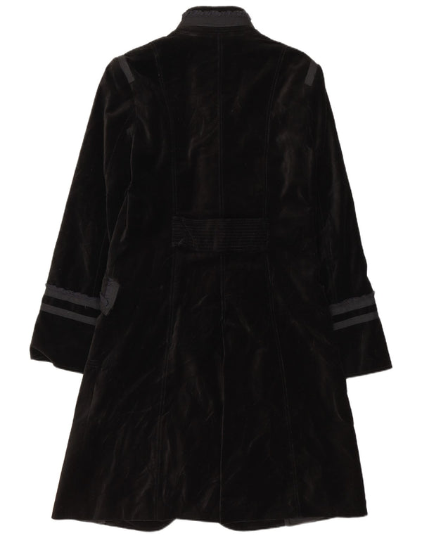 Vintage velouroverfrakke til kvinder UK 10 Small Black