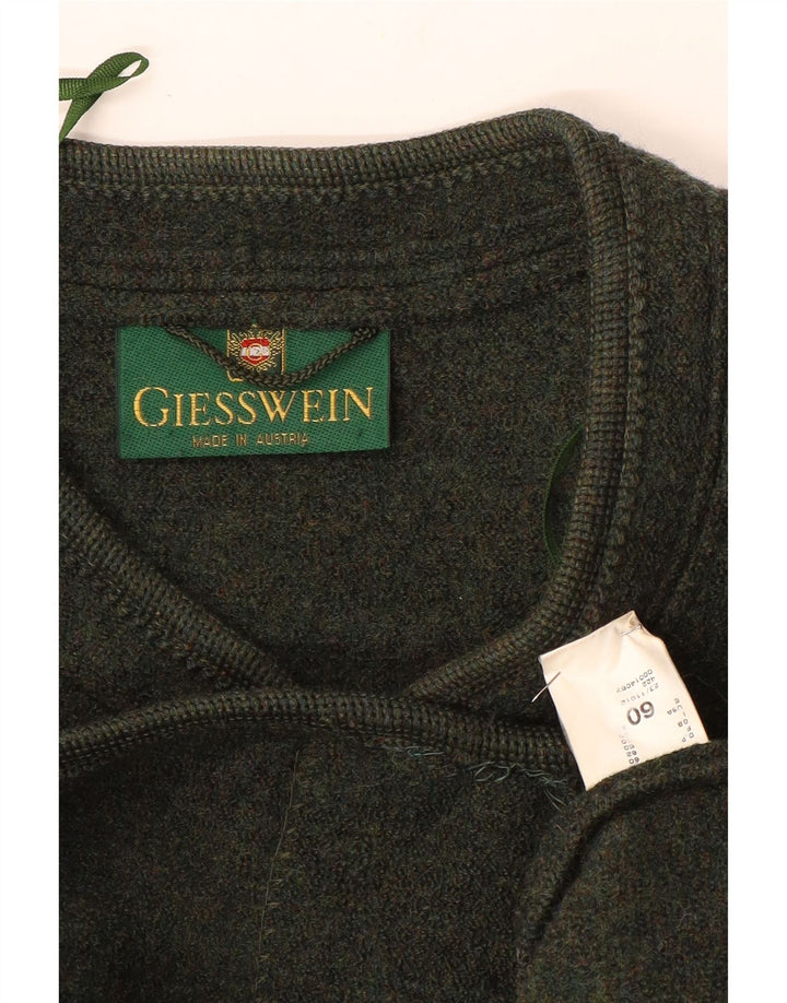 Giesswein Herre Cardigan Sweater UK 50 3XL Khaki Wool