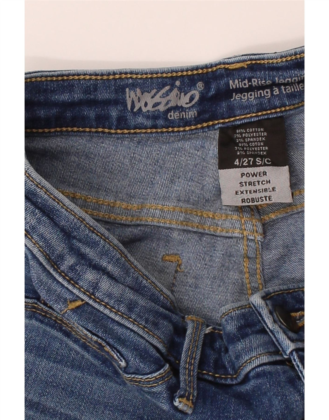 MOSSIMO Womens Power Stretch Jegging Jeans US 4 Small W27 L26 Blue Vintage Mossimo and Second-Hand Mossimo from Messina Hembry 