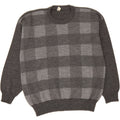 VINTAGE Mens Crew Neck Jumper Sweater XL Grey Check Polyacrylic Vintage Vintage and Second-Hand Vintage from Messina Hembry 