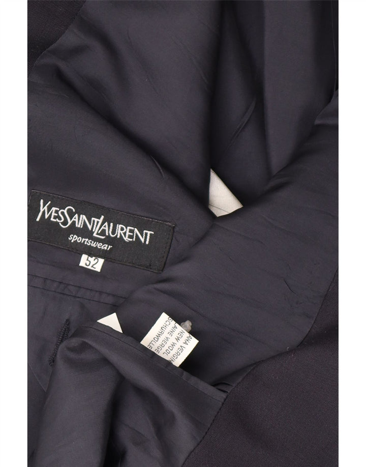 Yves Saint Laurent Herre 2-knaps blazerjakke IT 52 XL Marineblå Ny uld