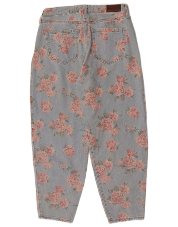Hollister Dameballon Jeans med høj talje US 1 XS W25 L26 Blå blomster