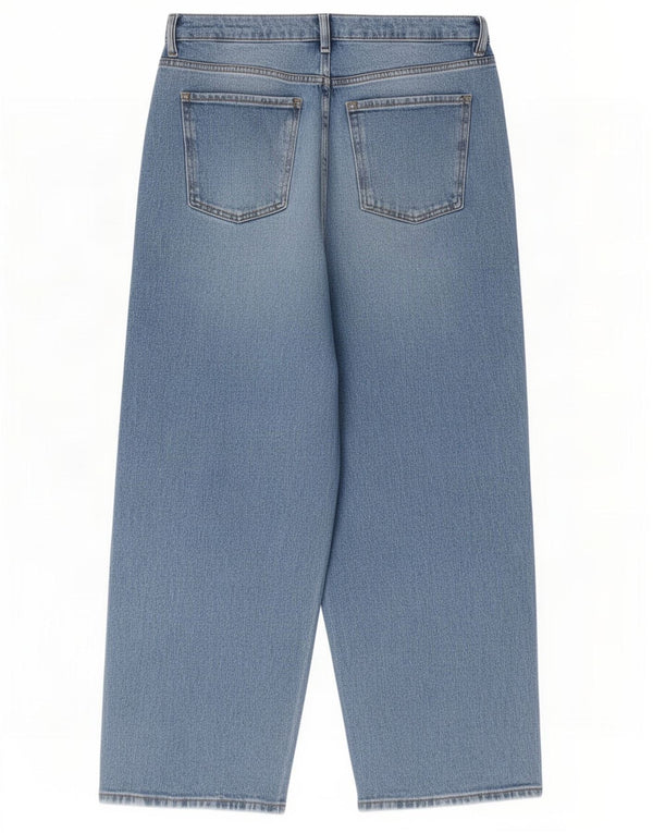 Marks & Spencer Kvinder Højtaljede Brede Ben Jeans UK 16 Large W34 L27 Blå