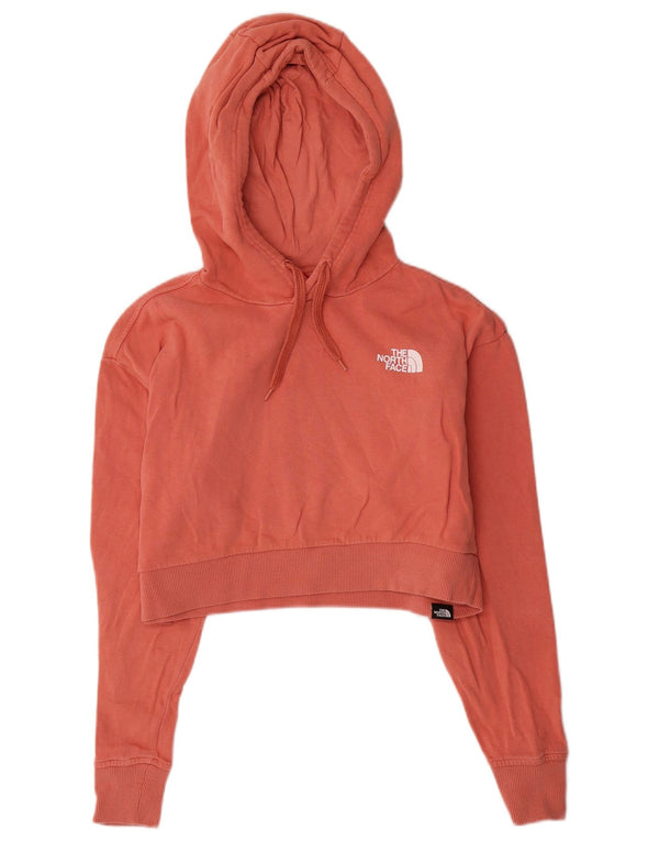 The North Face Womens Crop Oversized Hoodie Jumper UK 10 Small Pink Bomuld