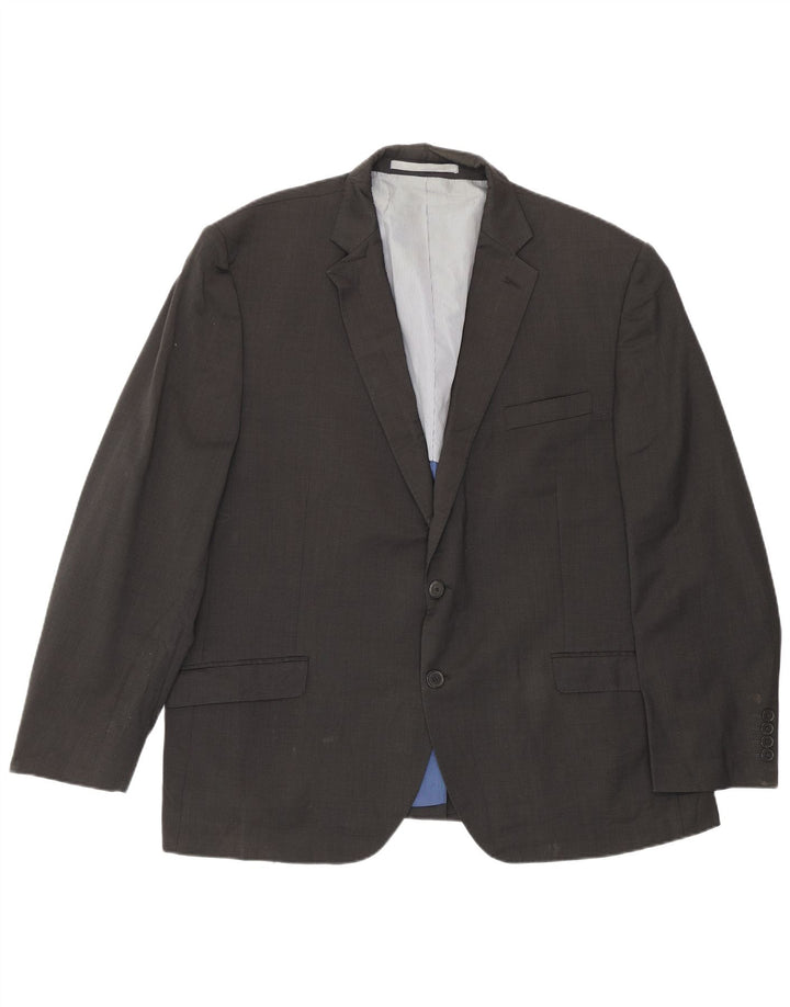 Marks & Spencer Herre 2-knaps Regular Fit Blazer-jakke UK 46 XL Grå Uld