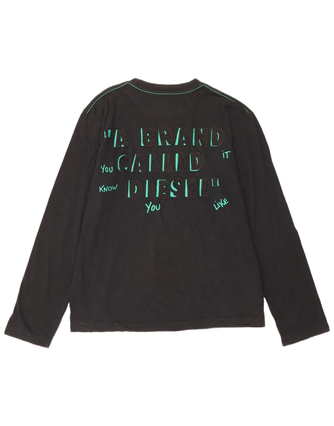 Diesel Herre Grafisk Top Langærmet XL Sort Bomuld