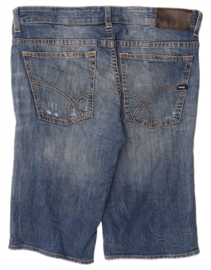 GAS Herre Andrew Denim Shorts W33 Medium Blue Cotton