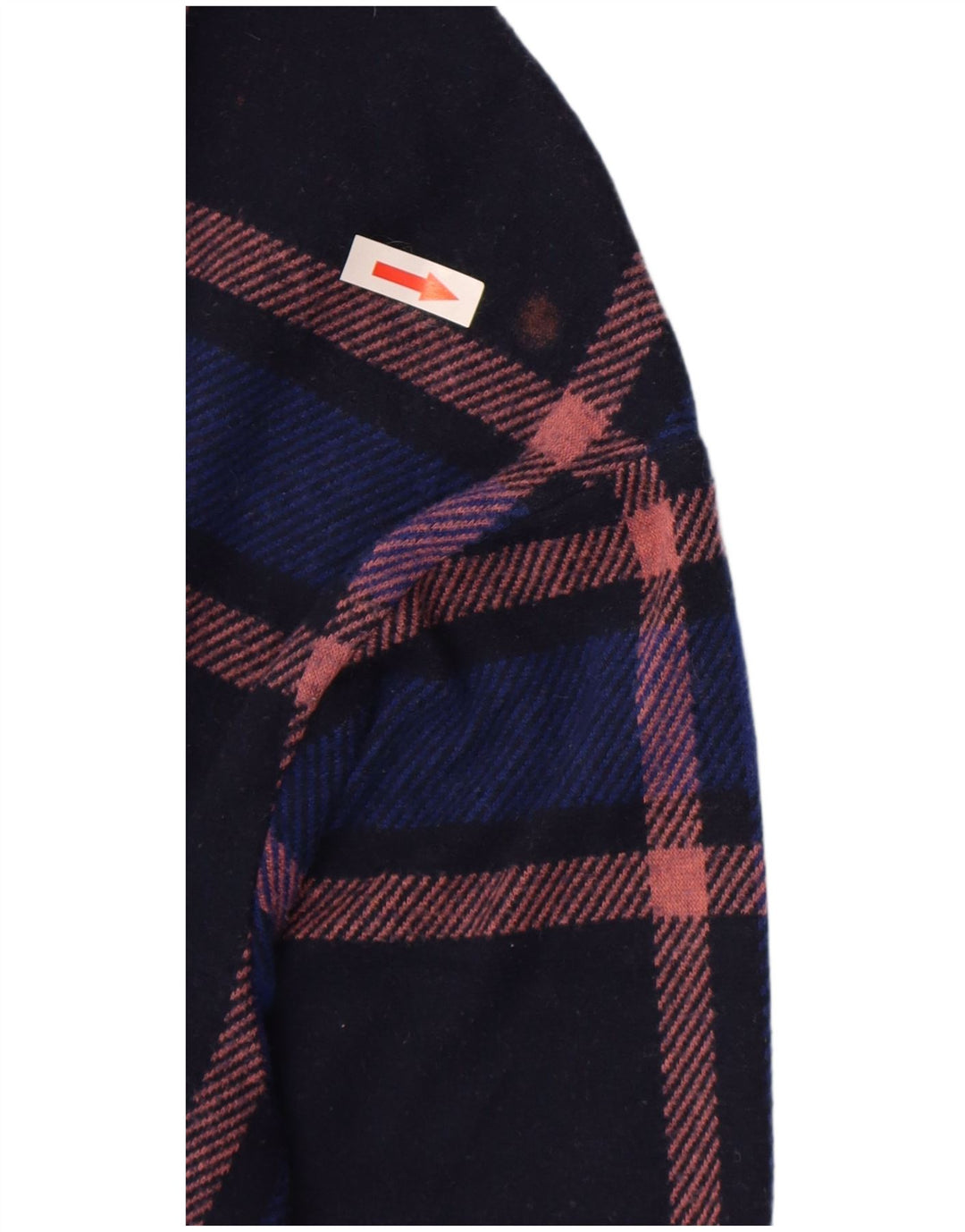 Marks & Spencer Dame Crop Top Langærmet UK 16 Large Navy Blue Plaid