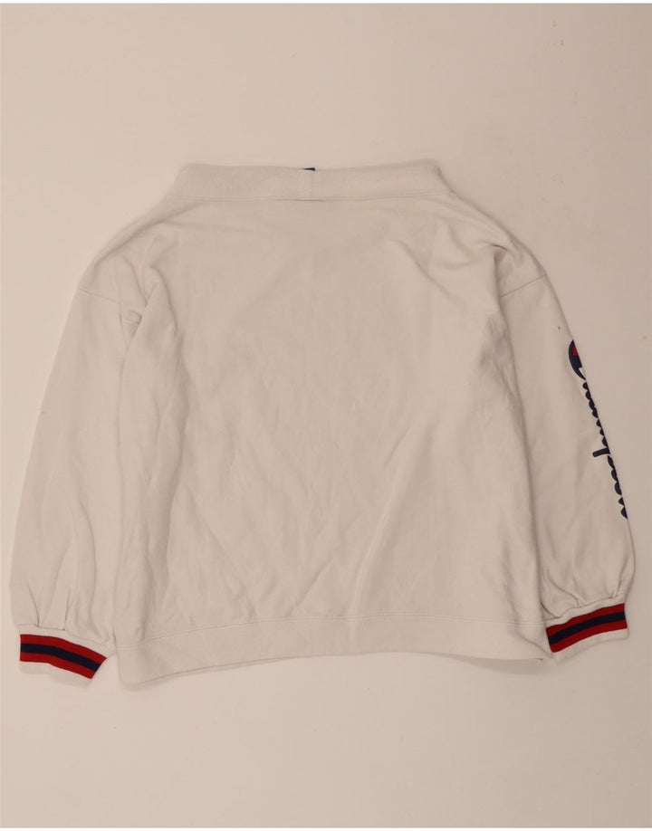 CHAMPION Womens Graphic Sweatshirt Jumper UK 16 Large White Cotton Vintage Champion and Second-Hand Champion from Messina Hembry 