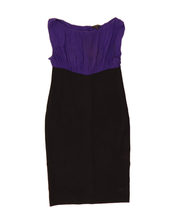 TED BAKER Womens Sleeveless Bodycon Dress Size 4 Large Black Colourblock Vintage Ted Baker and Second-Hand Ted Baker from Messina Hembry 