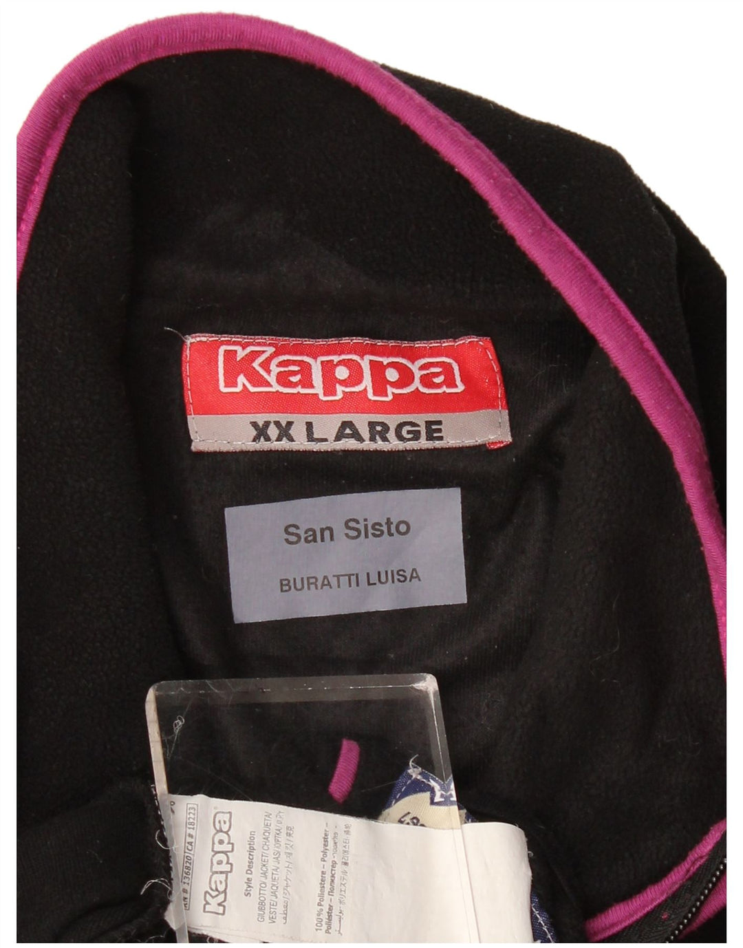 Kappa Dame Fleecejakke UK 20 2XL Sort Polyester
