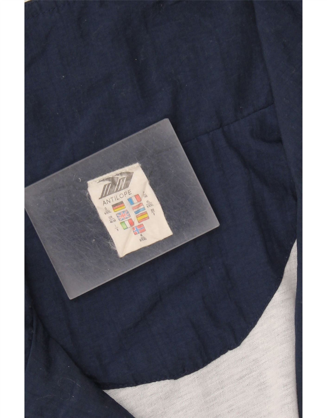 VINTAGE Træningsdragt topjakke til mænd UK 46/48 XL Marineblå Colourblock Nylon