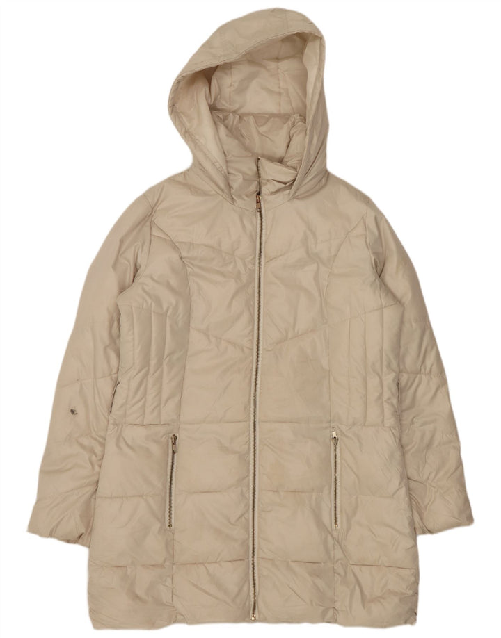 Marks & Spencer Dame Hætte Oversized Polstret Frakke UK 14 Medium Off White