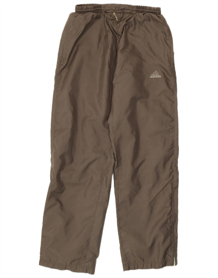 ADIDAS træningsdragt bukser til kvinder UK 14 Medium brun ternet polyester