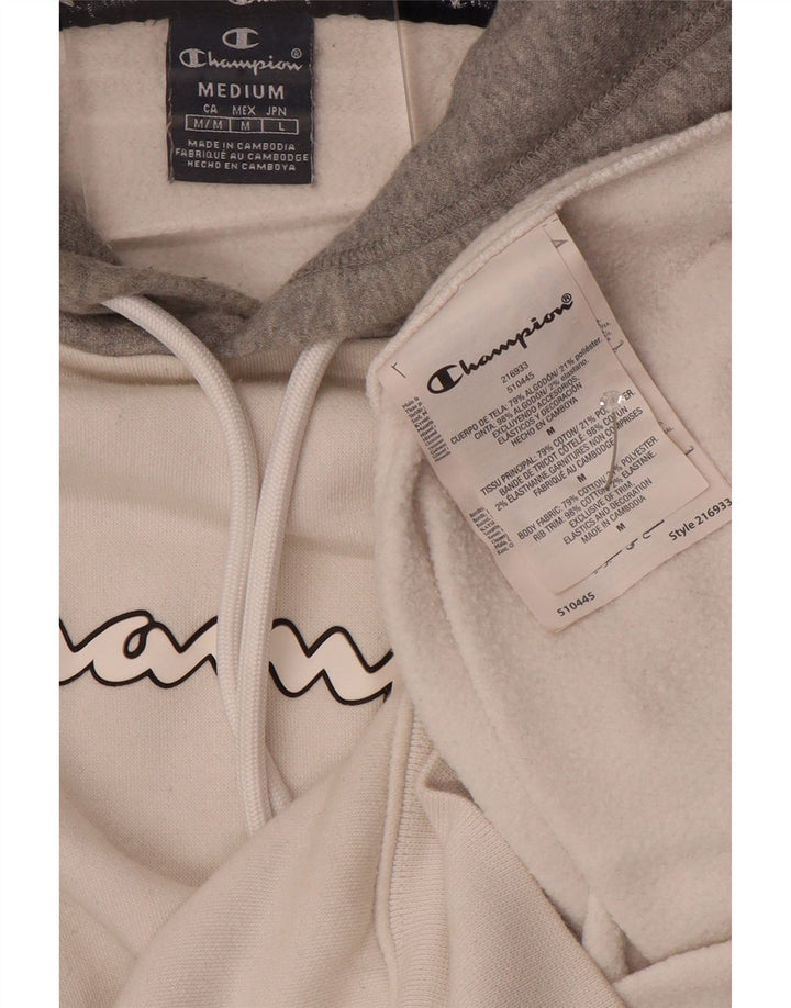 Champion Herre grafisk hættetrøje Jumper Medium White Colourblock Bomuld