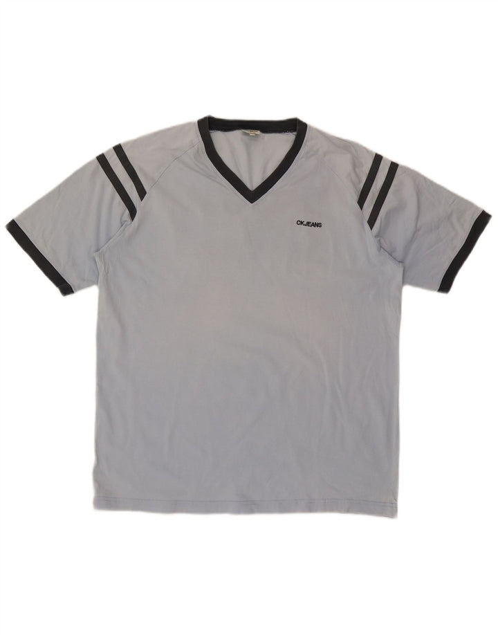 CALVIN KLEIN JEANS Grafisk T-shirt Herre Top Stor Blå