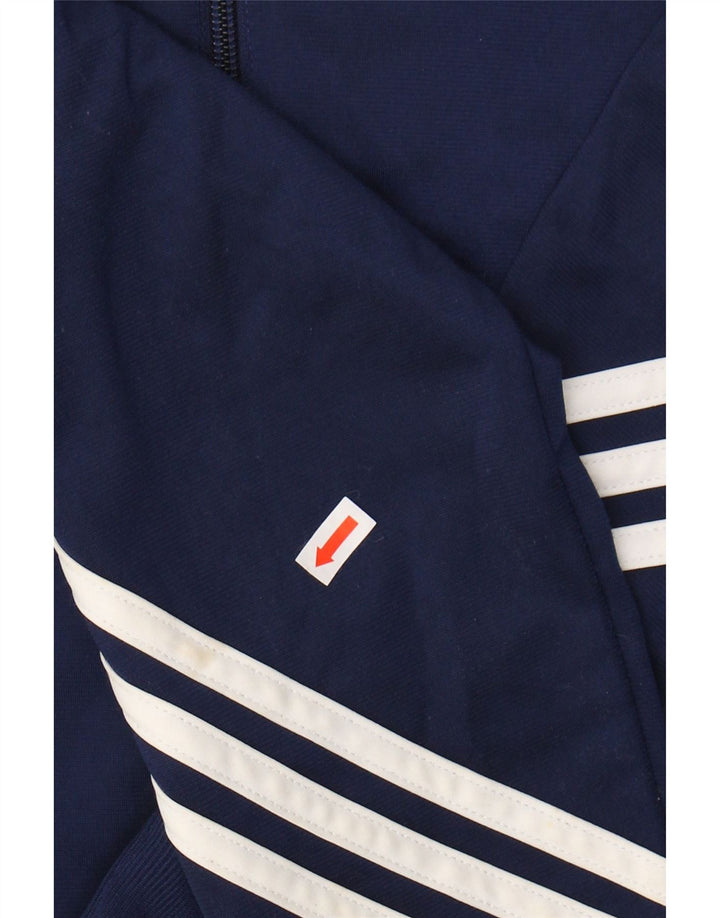 ADIDAS Boys Tracksuit Top Jacket 11-12 Years Large  Navy Blue Colourblock