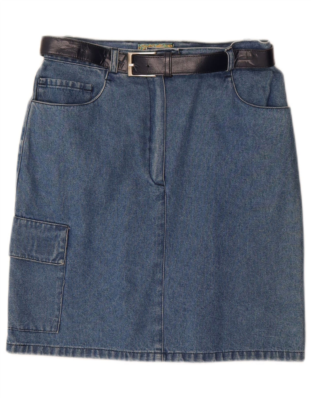 Vintage Dame Denim Cargo Nederdel IT 42 Medium W28 Blå Bomuld