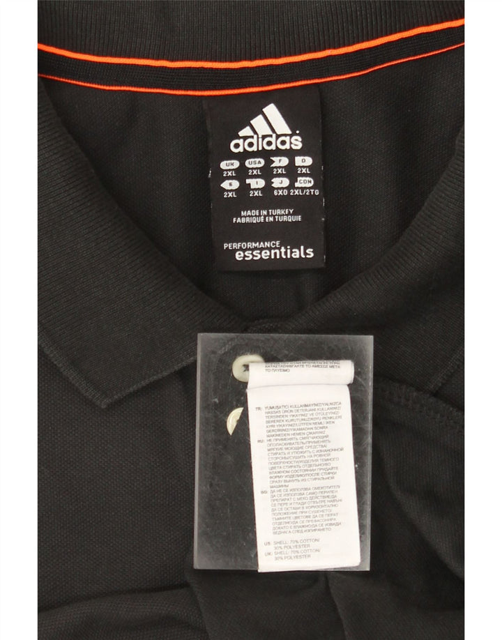 ADIDAS Herre Climalite Polo Shirt 2XL Sort Bomuld