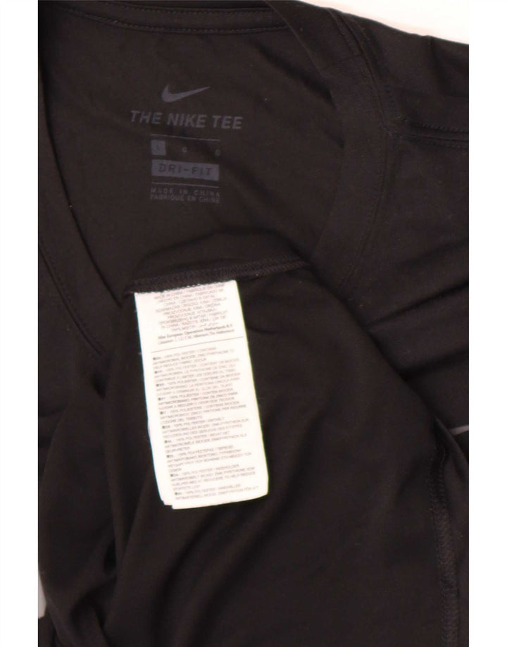 Nike Herre Dri Fit Grafisk T-Shirt Top Stor Sort Polyester