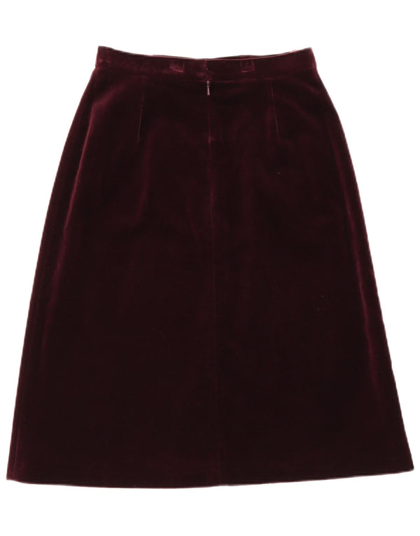 St Michael Dame Velvet A-Line nederdel UK 14 Medium W28 Bourgogne bomuld
