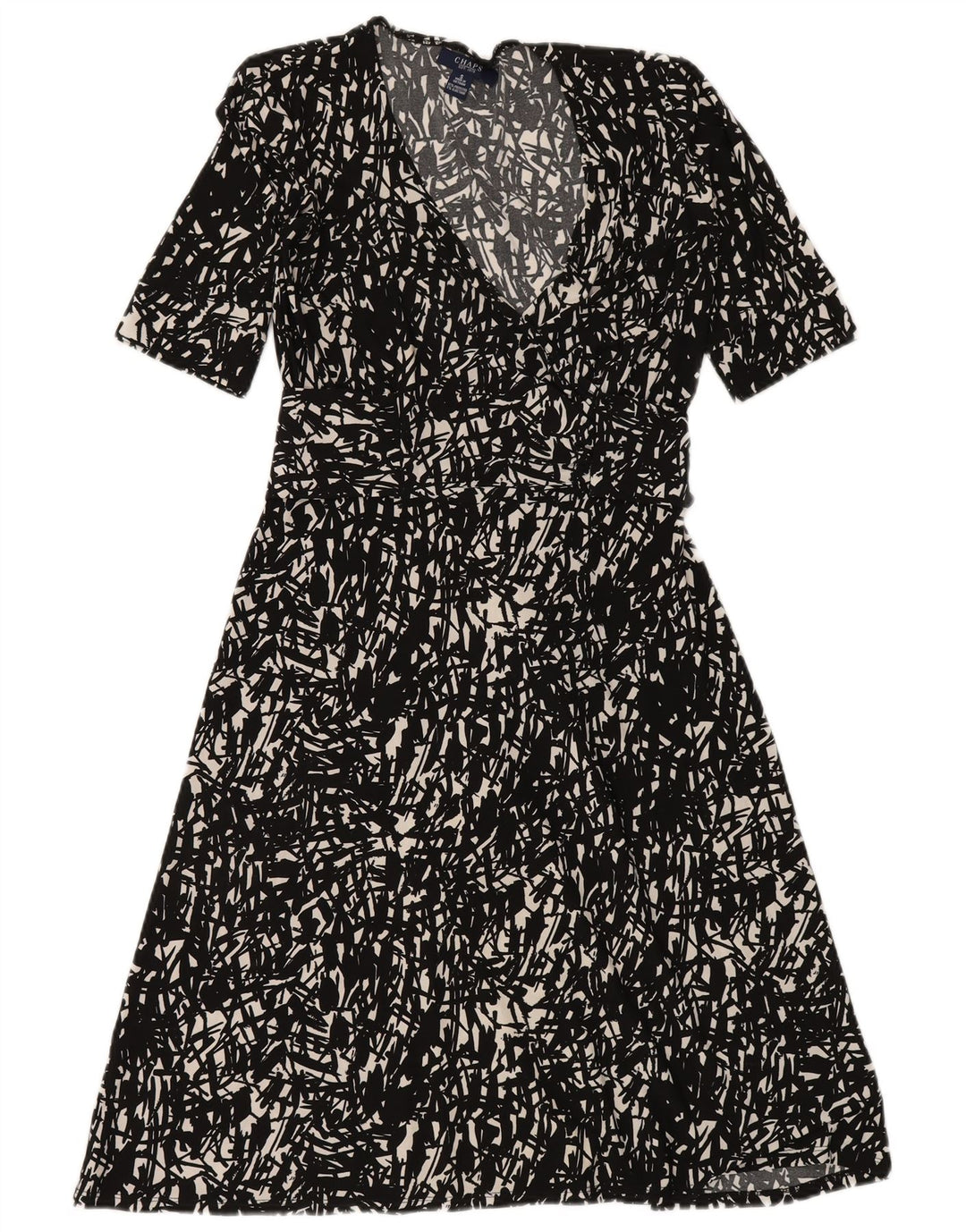 CHAPS Maxikjole til kvinder UK 10 Lille sort geometrisk polyester