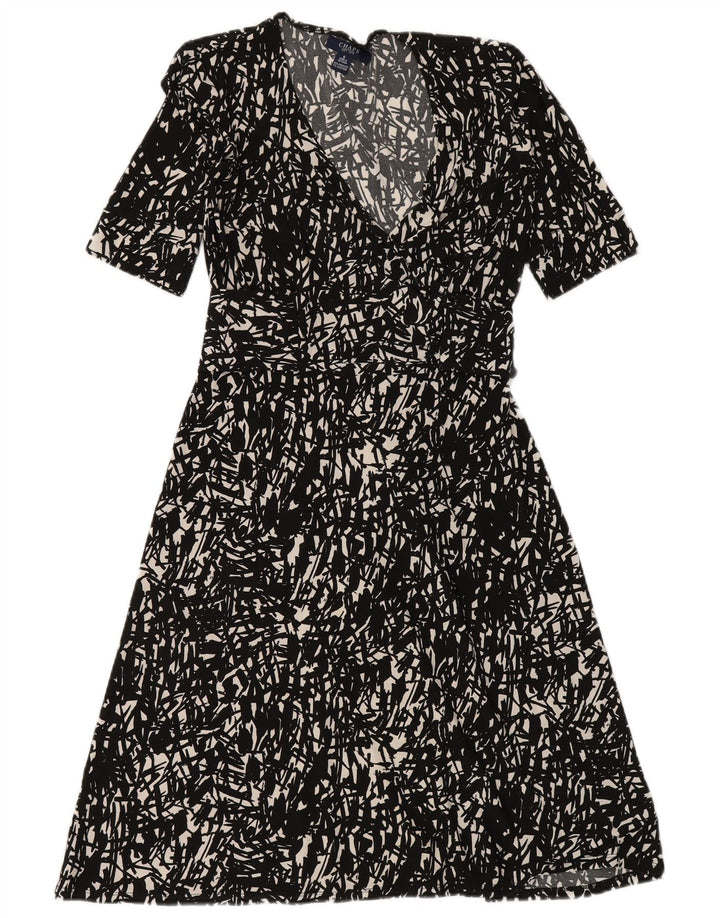 CHAPS Maxikjole til kvinder UK 10 Lille sort geometrisk polyester