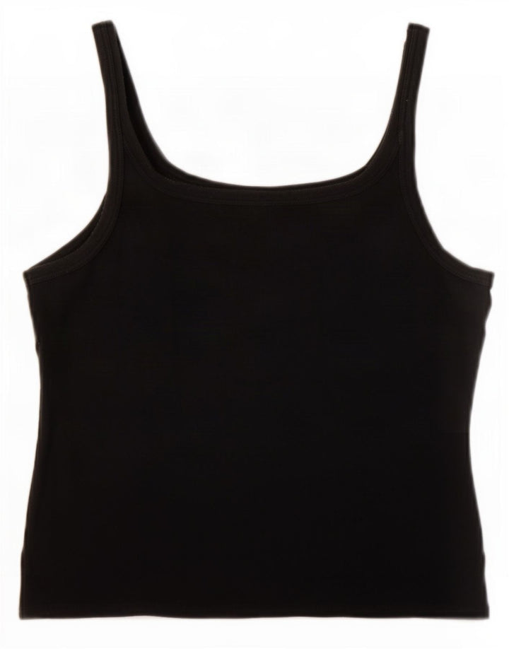 Byblos Dame Crop Cami Top UK 16 Large Black Bomuld