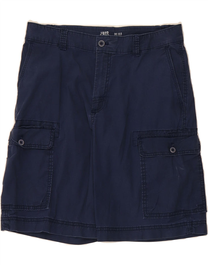 IZOD Mens Cargo Shorts W30 Medium Navy Blue Cotton Vintage Izod and Second-Hand Izod from Messina Hembry 