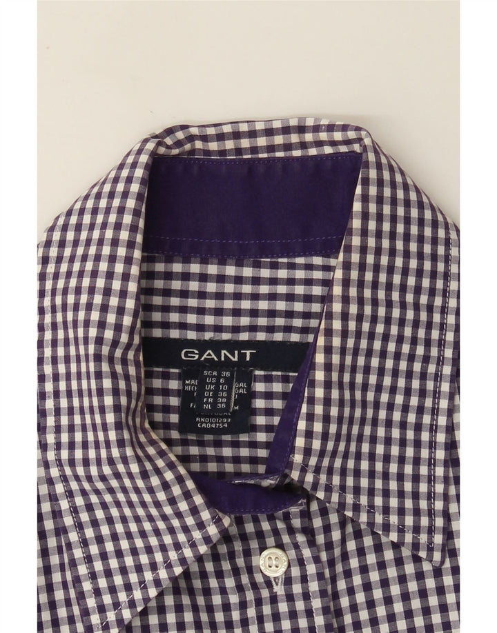 Gant Dameskjorte UK 10 Lille Lilla Gingham Bomuld