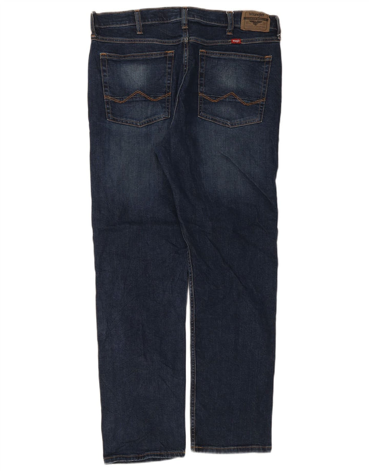Wrangler Herre Regular Tapered Jeans W34 L30 Marineblå Bomuld