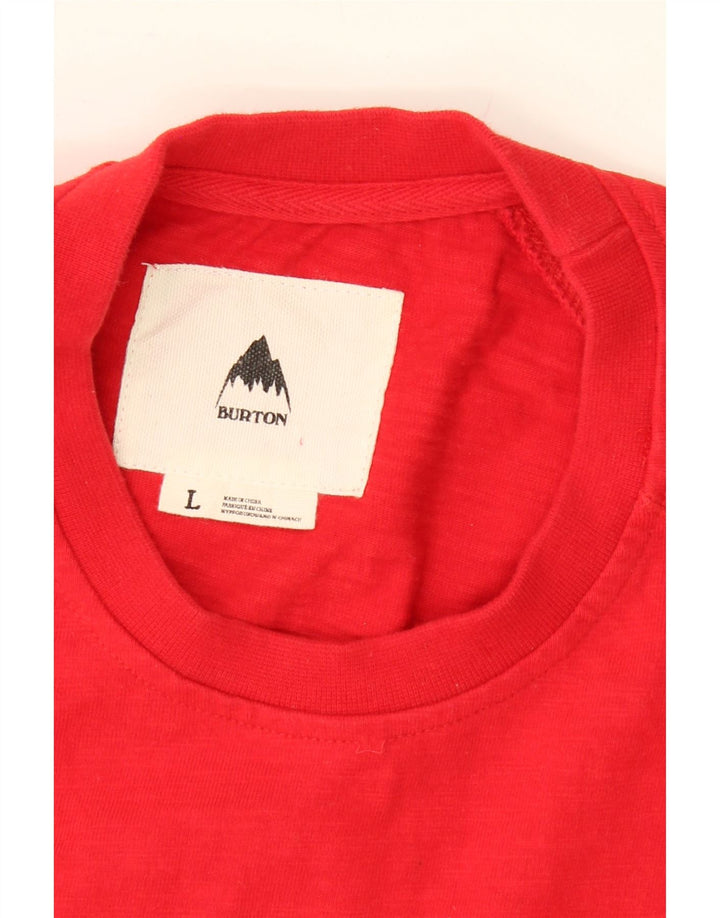 BURTON Mens Sweatshirt Jumper Large Red Cotton Vintage Burton and Second-Hand Burton from Messina Hembry 