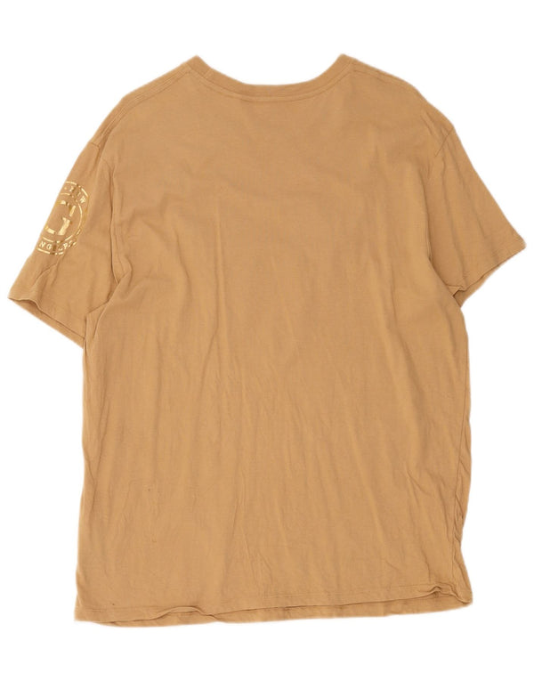 Guess Grafisk T-shirt top til kvinder UK 18 XL Beige Bomuld
