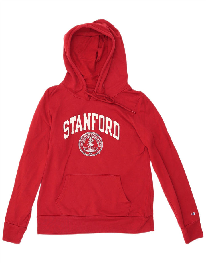 CHAMPION Dame Stanford Graphic Hoodie Jumper UK 12 Medium Rød Bomuld
