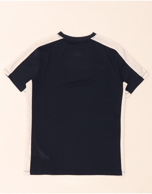 Nike Boys Dri Fit T-Shirt Top 12-13 Years Large Navy Blue Colourblock