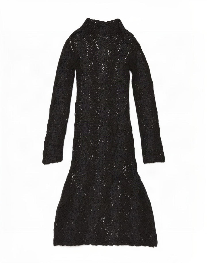 Zara hæklet sweater til kvinder UK 12 Medium Black Viscose