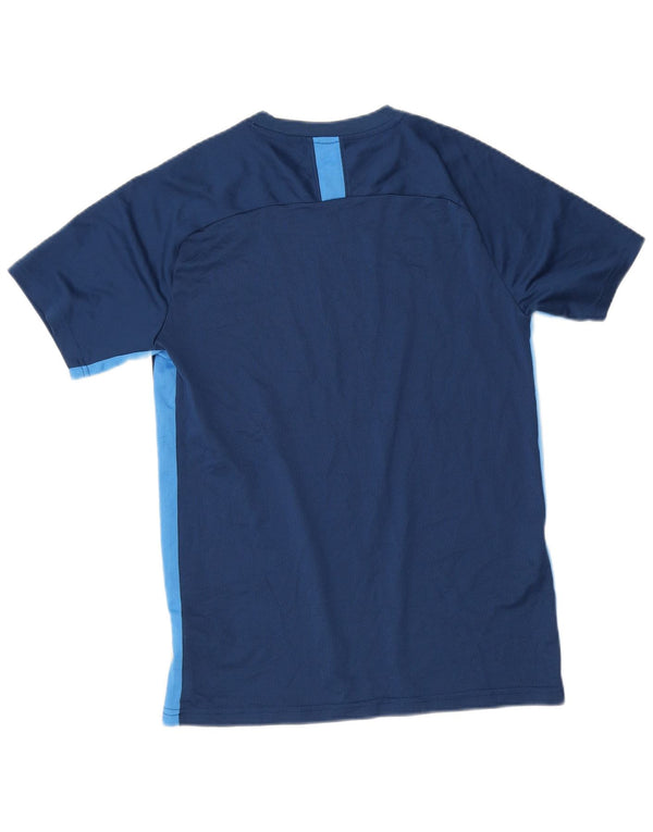 Nike Herre Dri Fit T-shirt Top Medium Marineblå Colourblock Polyester