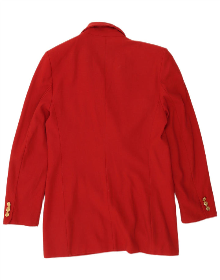 Marks & Spencer Dame Dobbeltradet Blazer Jacket UK 10 Lille rød uld